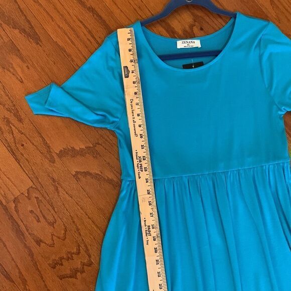 ZENANA extra large short sleeve blue dress - Picture 6 of 7